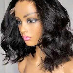 Elegant Black Wavy Hair Wig 10in